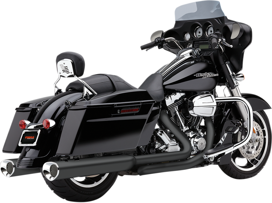 COBRA Tri Flo Mufflers for '95-'16 Bagger - Black 6212RB