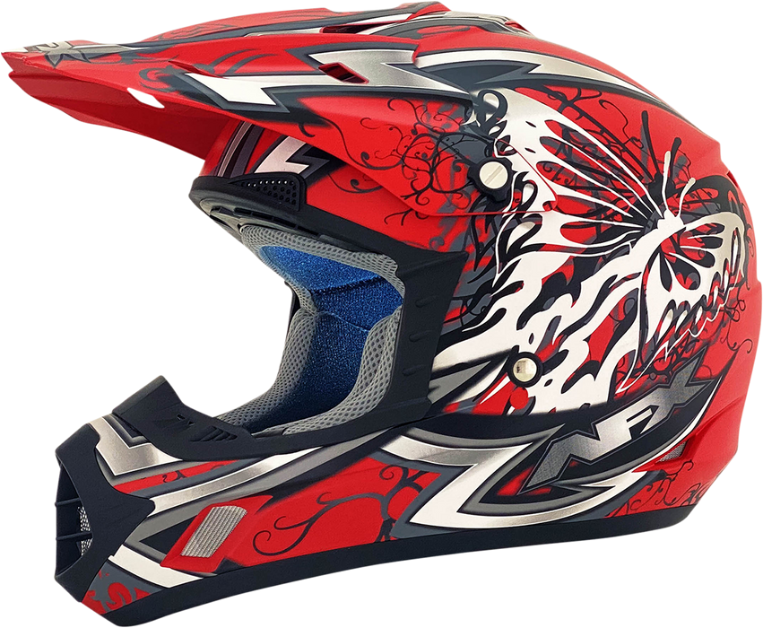 AFX FX-17Y Motorcycle Helmet - Butterfly - Matte Ferrari Red - Medium 0111-1385