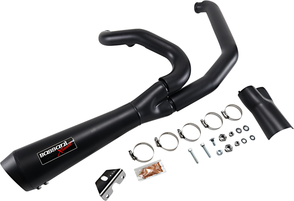 BASSANI XHAUST Short 2:1 Exhaust for FL - Black 1F42RB