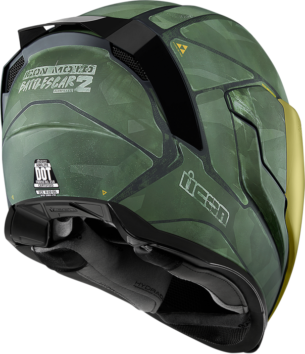 ICON Airflite™ Motorcycle Helmet - Battlescar 2 - Green - Medium 0101-11270