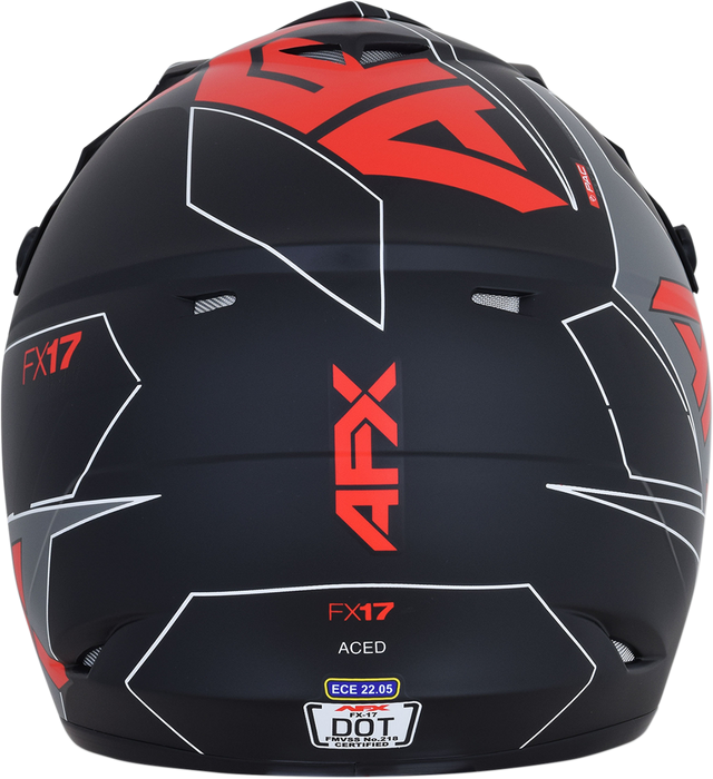 AFX FX-17 Motorcycle Helmet - Aced - Matte Black/Red - Medium 0110-6485