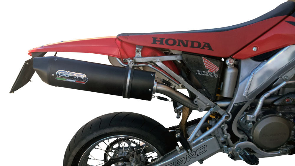 Honda CRF450R CRF450RX 2002 Exhaust, GPR Furore Nero Slip-on with Removable DB Killer, Link Pipe