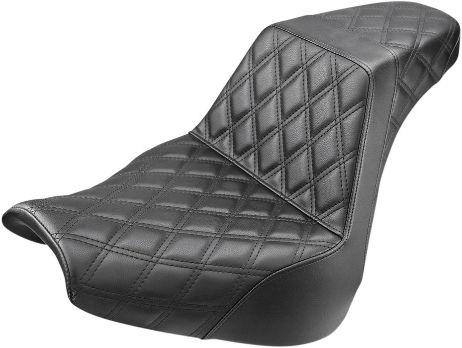 SADDLEMEN Step-Up Seat - Full Lattice Stitch - Black - FXBR/S 818-31-175