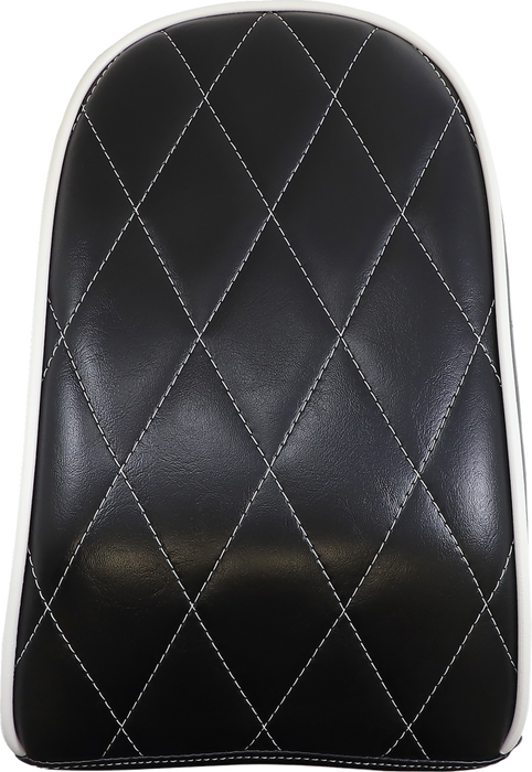 LE PERA Bare Bones Pillion Pad - Diamond - Black w/ White Stitch - FL/FX '18-'22 LYB-007PDMWTP