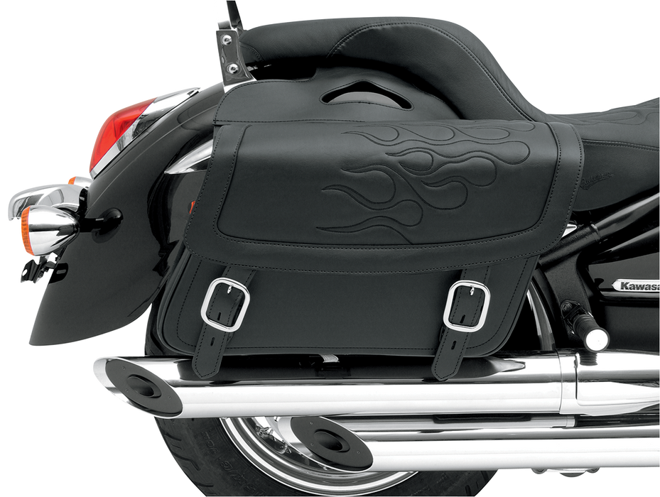 SADDLEMEN Flame Saddlebag - Black - Medium X021-05-0401