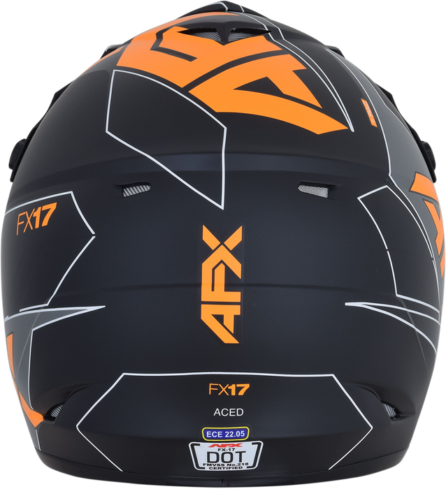 AFX FX-17 Motorcycle Helmet - Aced - Matte Black/Orange - Medium 0110-6505