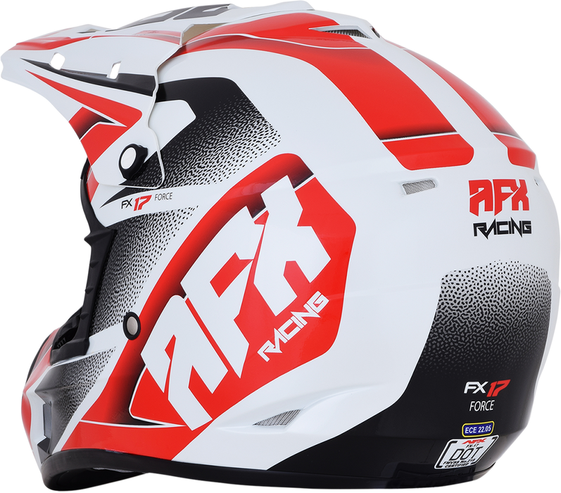 AFX Fx-17 Motorcycle Helmet - Force - Pearl White/Red - Xs 0110-5243