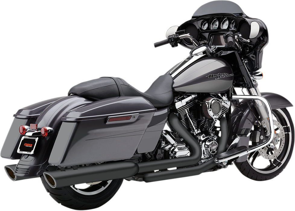 COBRA 909 4" Mufflers - Black - '95-'16 Bagger 6106RB