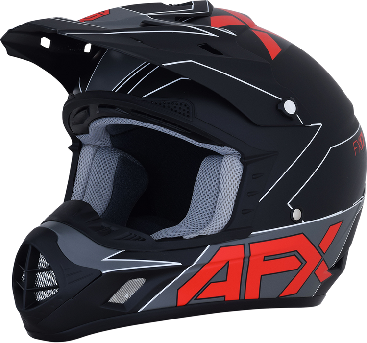 AFX FX-17 Helmet - Aced - Matte Black/Red - Large 0110-6486