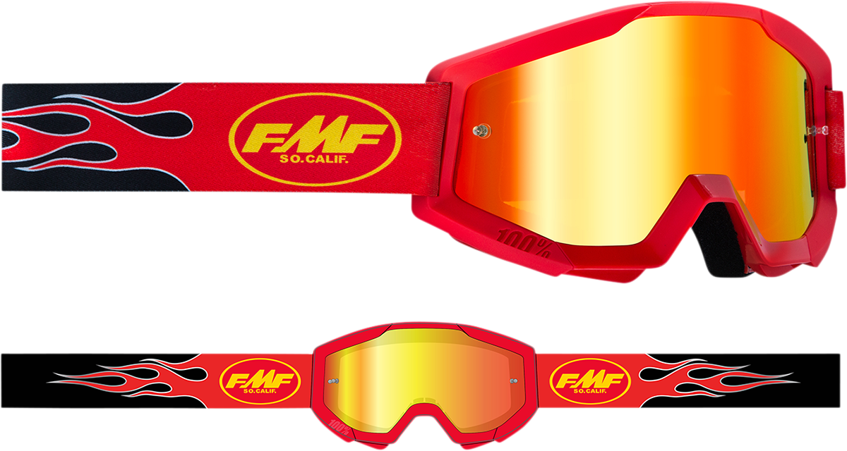 FMF PowerCore Goggles - Flame - Red - Red Mirror F-50051-00008 2601-3009