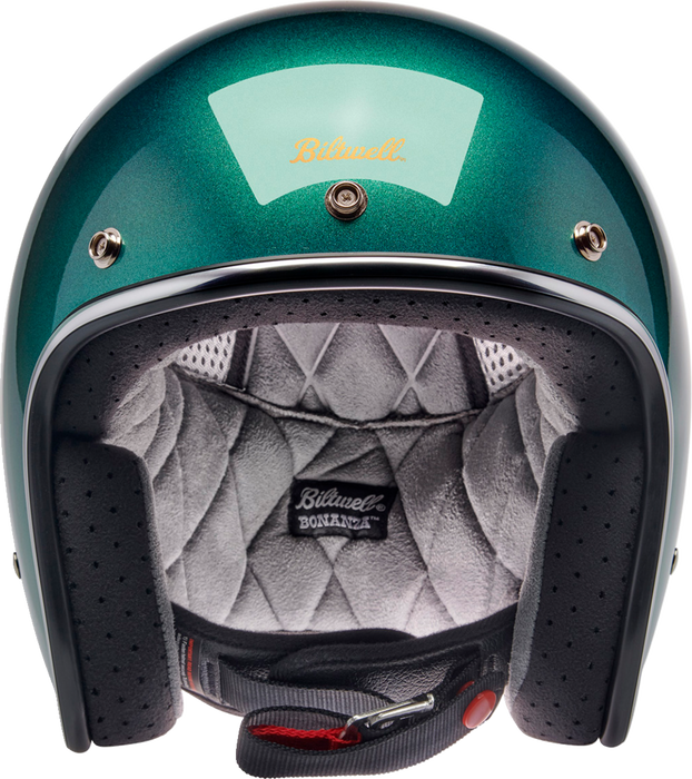 BILTWELL Bonanza Motorcycle Helmet - Metallic Catalina Green - XS 1001-358-201