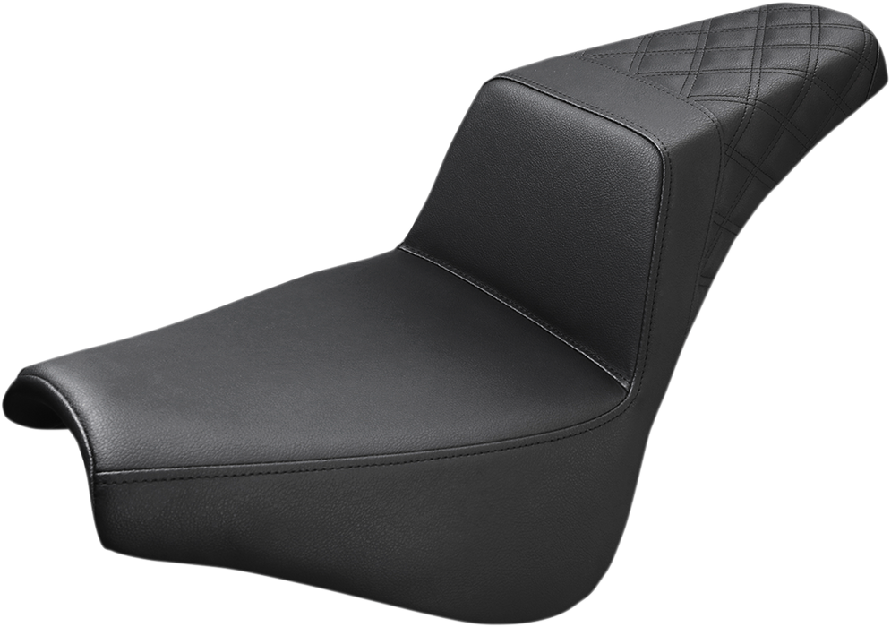 SADDLEMEN Step-Up Seat - Rear Lattice Stitch - Black 818-30-173