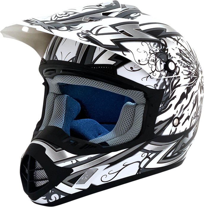 AFX FX-17Y Motorcycle Helmet - Butterfly - Matte White - Small 0111-1390