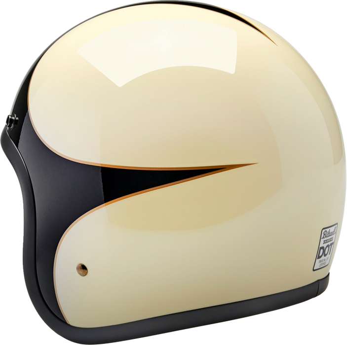 BILTWELL Bonanza Motorcycle Helmet - Gloss Vintage White/Black Scallop - XL 1001-559-205