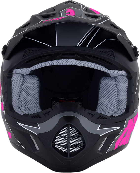 AFX FX-17 Motorcycle Helmet - Aced - Matte Black/Pink - Medium 0110-6511