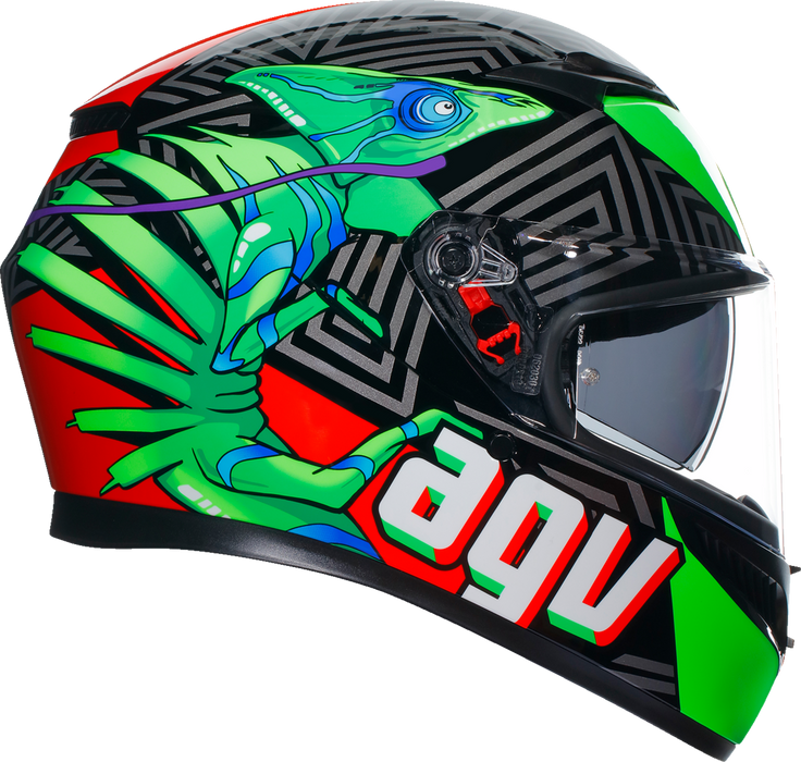 AGV K3 Motorcycle Helmet - Kamaleon - Black/Red/Green - 2XL 21183810040132X