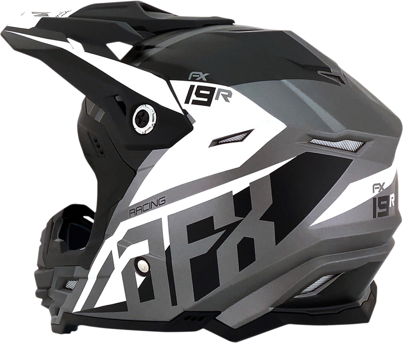 AFX FX-19R Motorcycle Helmet - Racing - Frost Gray - Large 0110-7075