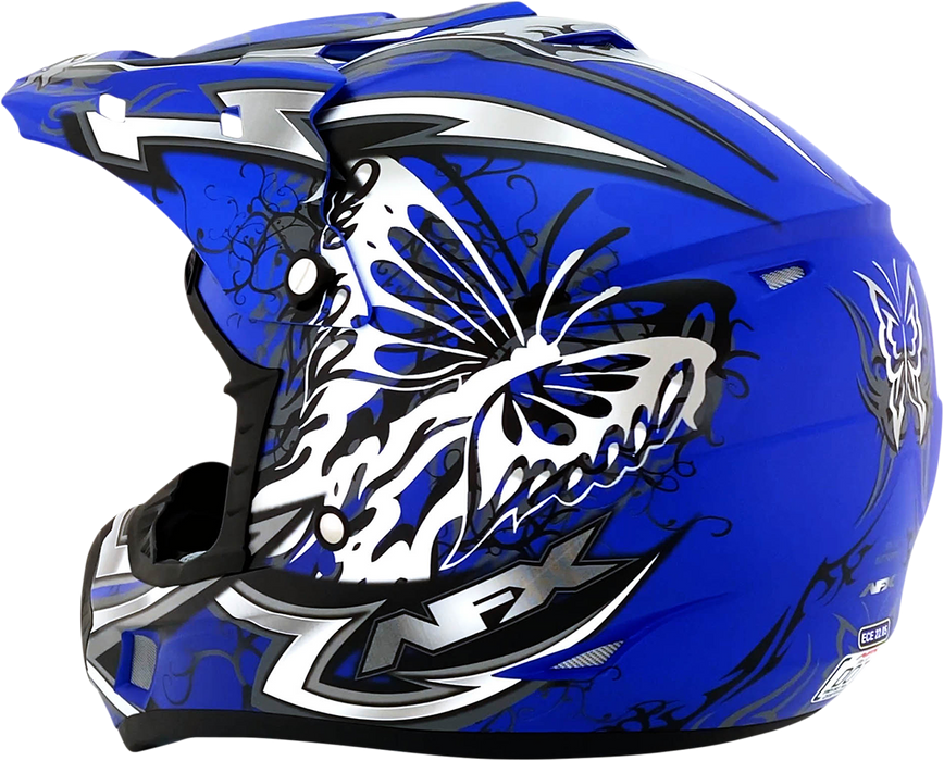 AFX FX-17 Motorcycle Helmet - Butterfly - Matte Blue - XS 0110-7121