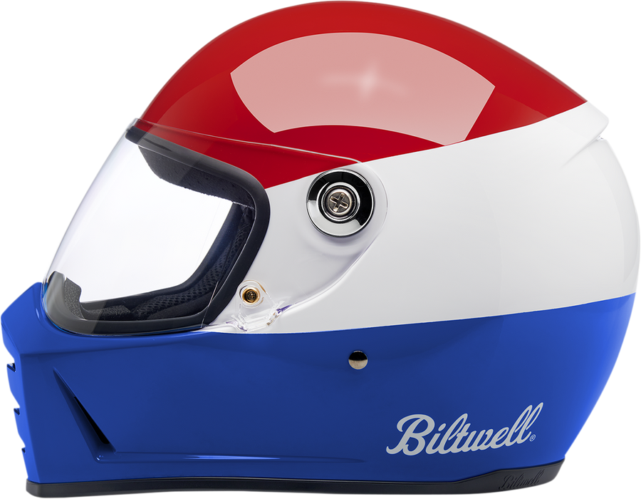 BILTWELL Lane Splitter Helmet - Gloss Podium Red/White/Blue - Small 1004-549-102