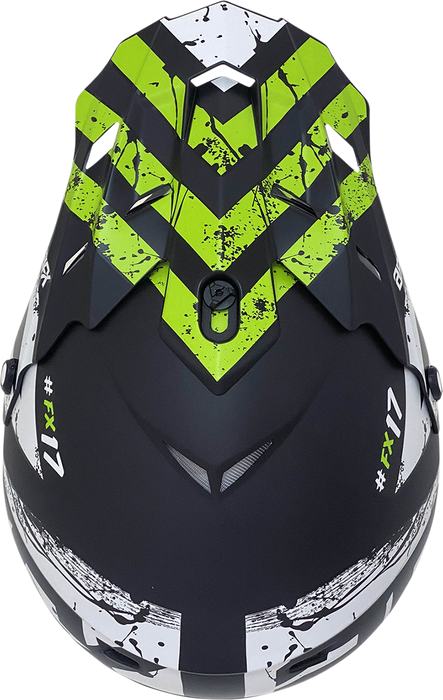 AFX FX-17 Motorcycle Helmet - Attack - Matte Black/Green - XS 0110-7178