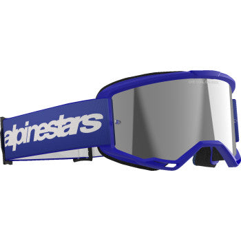 ALPINESTARS Goggles Vision 3 Goggles - Wordmark - Blue - Silver Mirror 5103225-7266