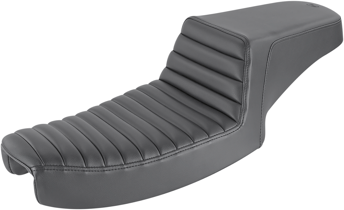 SADDLEMEN Step-Up Seat - Front Tuck-n-Roll - Black - Dyna 891-04-171