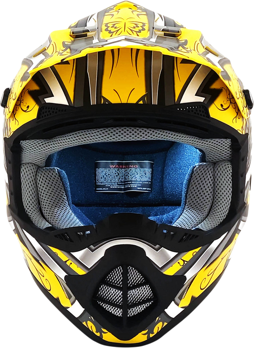 AFX FX-17 Motorcycle Helmet - Butterfly - Matte Yellow - XS 0110-7131