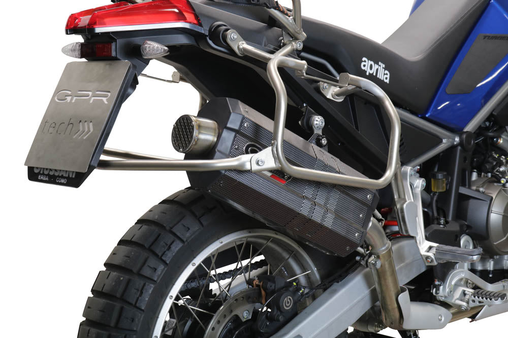 GPR Exhaust for Aprilia Tuareg 660 2021-2023, DUNE Poppy, Slip-on Exhaust Including Removable DB Killer and Link Pipe