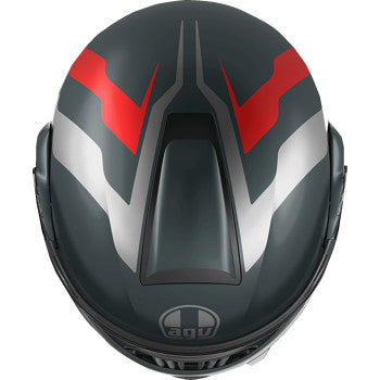 AGV Streetmodular Helmet - Resia - Matte Gray/Silver/Red - Small 2118296002006S