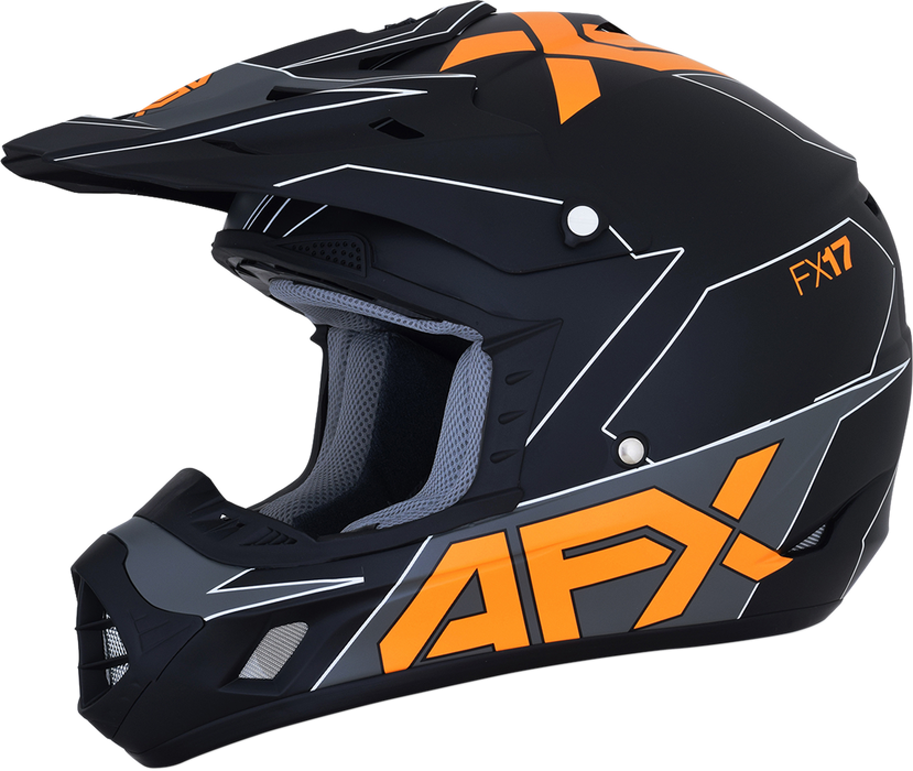 AFX FX-17 Motorcycle Helmet - Aced - Matte Black/Orange - Large 0110-6506