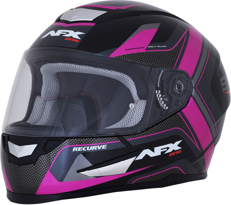 AFX FX-99 Motorcycle Helmet - Recurve - Black/Fuchsia - Medium 0101-11103