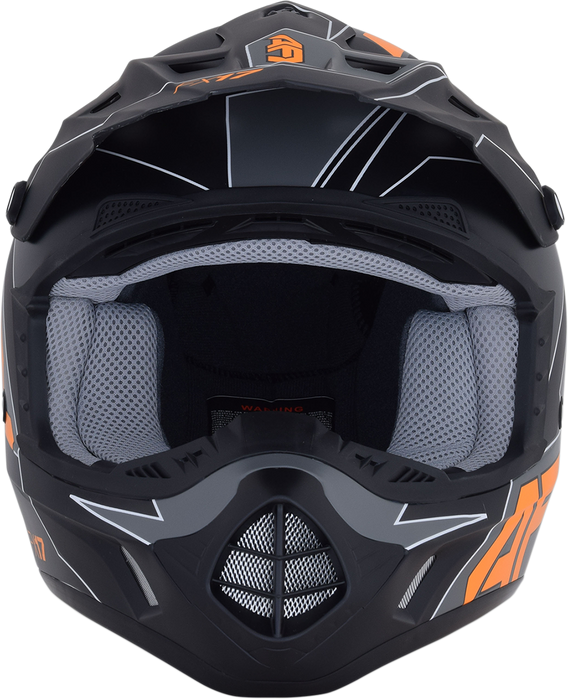 AFX FX-17 Motorcycle Helmet - Aced - Matte Black/Orange - Large 0110-6506