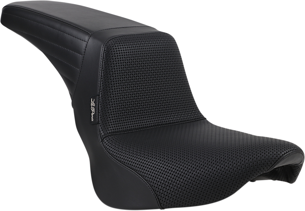 LE PERA Kickflip Seat - Basketweave - Black - Softail '18-'21 LYF-590BW