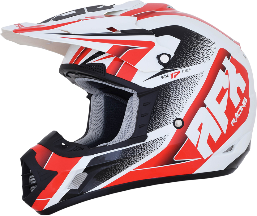 AFX FX-17 Motorcycle Helmet - Force - Pearl White/Red - Medium 0110-5245