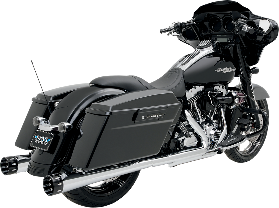 BASSANI XHAUST Megaphone Mufflers - Chr/Pol - Tapered - Performance Baffle FLH-517L