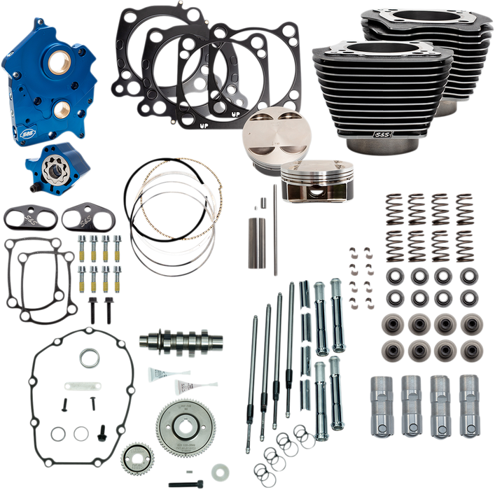 S&S CYCLE Power Pack - Gear Drive with Highlighted Fins - Black Granite - Water Cooled - M8 NOT RECOMMENDED F/TRIKES 310-1108A