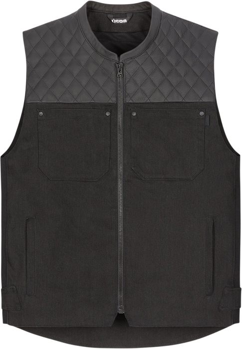 ICON Chamonix Denim Vest - Black - 4XL 2830-0558