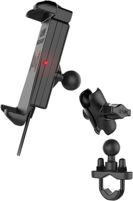 RAM MOUNTS Device Holder - Quick-Grip - Charging - Wireless - Waterproof - Hardwire Charger - U-Bolt RAMB149ZAUN14WV