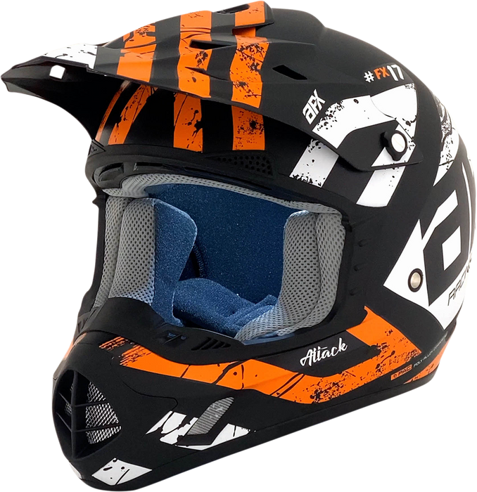 AFX FX-17Y Motorcycle Helmet - Attack - Matte Black/Orange - Small 0111-1405