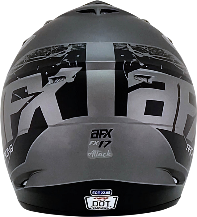 AFX FX-17Y Motorcycle Helmet - Attack - Frost Gray/Matte Black - Small 0111-1396