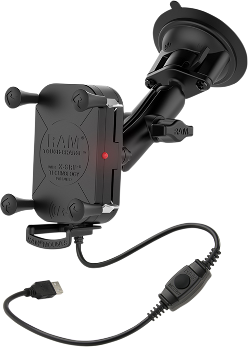 RAM MOUNTS Device Holder - Tough-Charge - Charging - Wireless - Waterproof - Suction Cup Mount RAM-B-166-UN12W