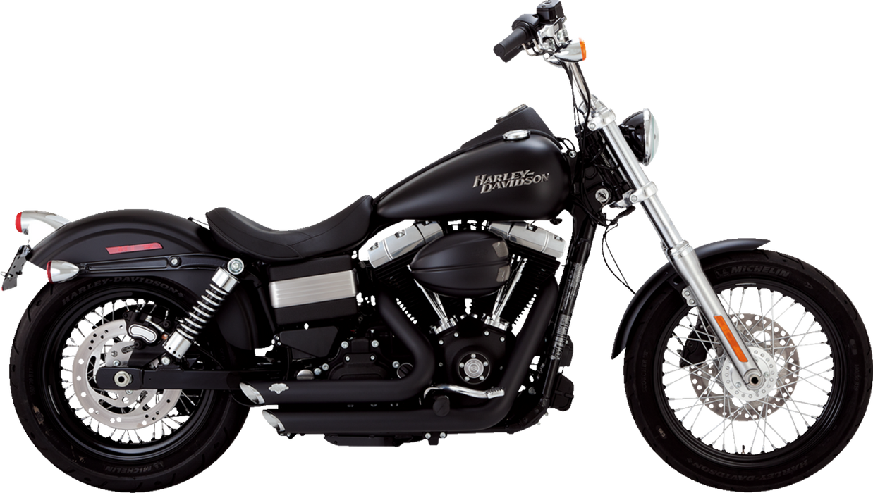 VANCE & HINES Short Shot Staggered Exhaust System - Matte Black Bob /Rider /Super Glide  2010-2017 47327