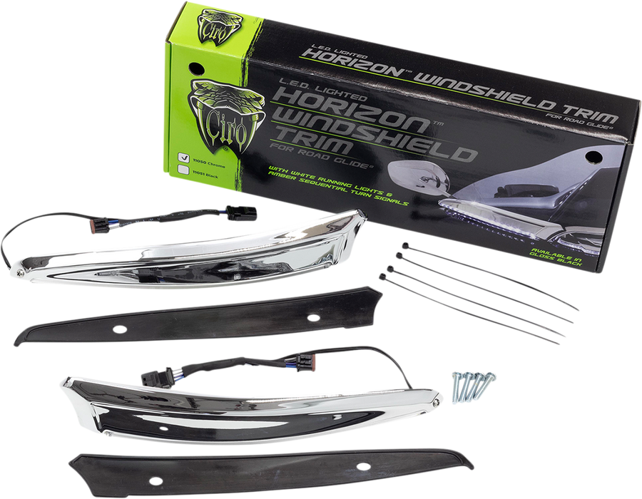 CIRO LED Windshield Trim - 15-20 FLTR - Chrome 11050