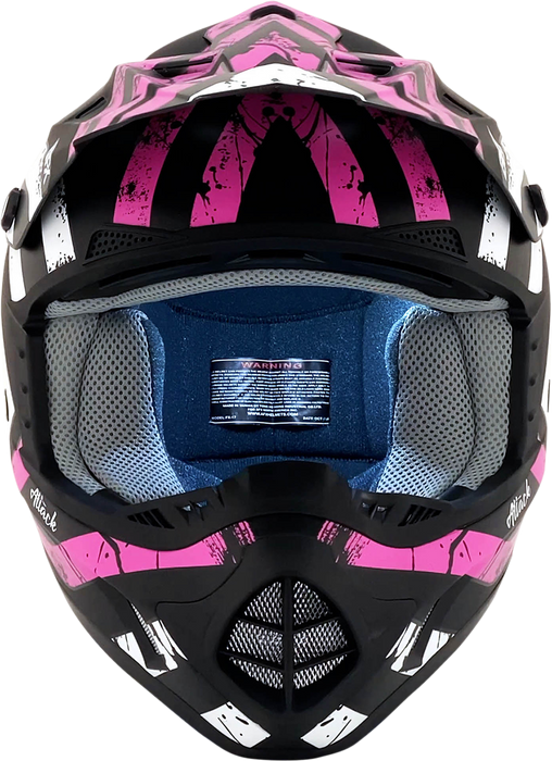 AFX FX-17 Motorcycle Helmet - Attack - Matte Black/Fuchsia - Medium 0110-7168