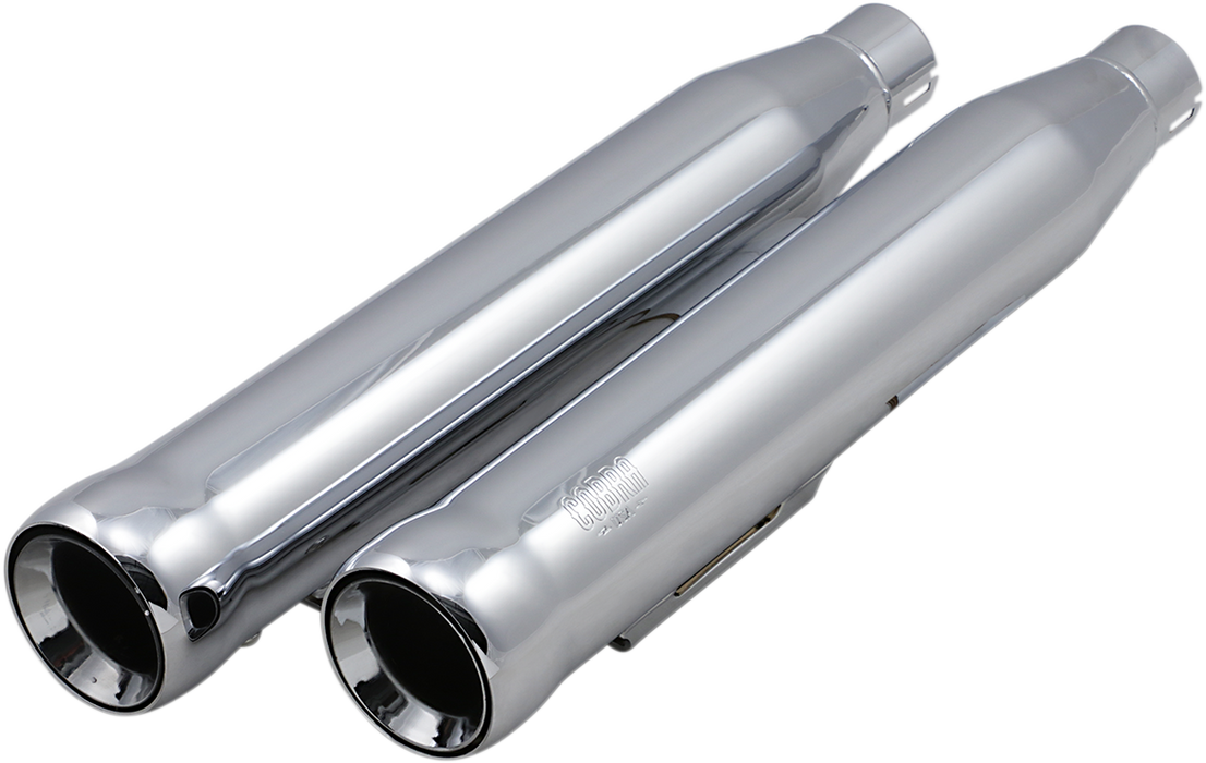 COBRA 3" Neighbor Hater Mufflers for '91-'17 Dyna - Chrome N/F FXDF/FXDLS,10-17FXDWG 6045