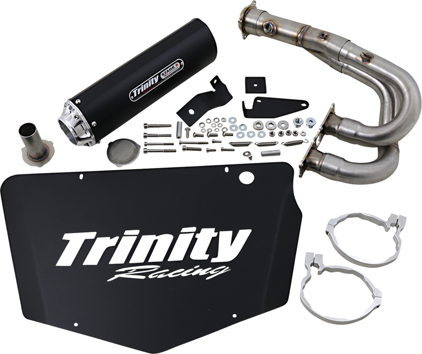 TRINITY RACING Single Stinger Exhaust - Black TR-4172F-BK