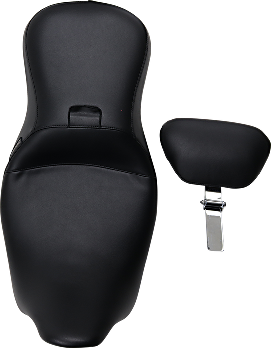 LE PERA Outcast Seat - 2-Up - With Backrest - Smooth - Black - FLH LK-997BR