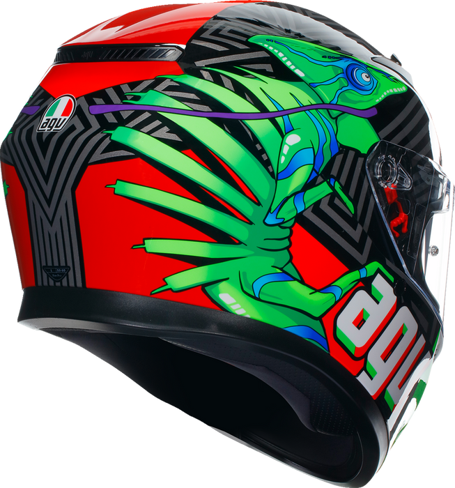 AGV K3 Motorcycle Helmet - Kamaleon - Black/Red/Green - Medium 2118381004013M