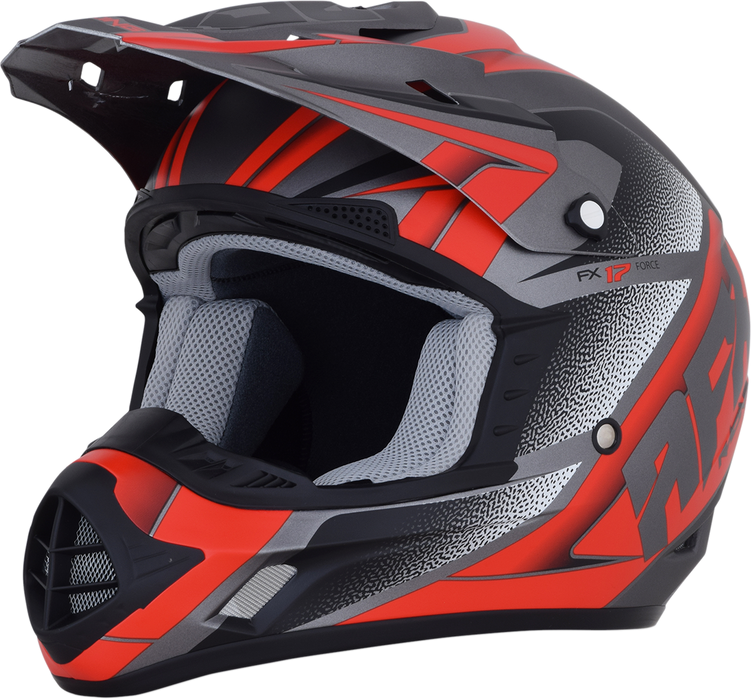 AFX FX-17 Motorcycle Helmet - Force - Frost Gray/Red - XS 0110-5202