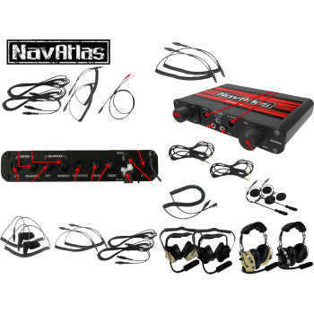 NAVATLAS Intercom/Radio and In-Helmet Headset Kit - 2-Seat - Black NI2RIH2